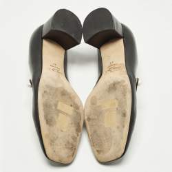 Pre Owned حذاء كعب عالي جيمي تشو إليسا ماري جين جلد وبراءة إختراع أسود مقاس 41