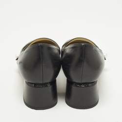 Pre Owned حذاء كعب عالي جيمي تشو إليسا ماري جين جلد وبراءة إختراع أسود مقاس 41