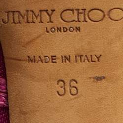 مملوكة مسبقًا حذاء بوت بطول الكاحل جيمي تشو كافيرا شبكة بنفسجية و سويدي برباط مقاس 36