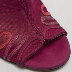 مملوكة مسبقًا حذاء بوت بطول الكاحل جيمي تشو كافيرا شبكة بنفسجية و سويدي برباط مقاس 36