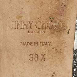 Pre Owned حذاء باليرينا فلات جيمي تشو لوف جلد أسود وشبك مقدمة مدببة مقاس 40