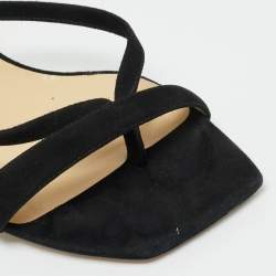 مملوكة مسبقًا صنادل جيمي تشو ماييلي سوداء من جلد السويد مقاس 36