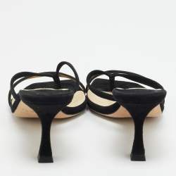 مملوكة مسبقًا صنادل جيمي تشو ماييلي سوداء من جلد السويد مقاس 36