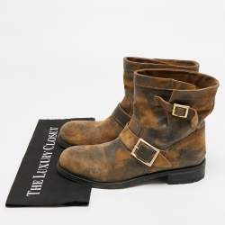 مملوكة مسبقًا Jimmy Choo Dover Size 41 Brown Suede Ankle Length Boots