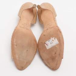 مملوكة مسبقًا Jimmy Choo Size 36.5 Beige Python Leather D'orsay Pumps