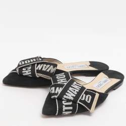 Pre Owned Jimmy Choo Gretchen Size 36 Black Fabric and Suede Mules