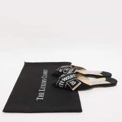 Pre Owned Jimmy Choo Gretchen Size 36 Black Fabric and Suede Mules