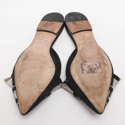 Pre Owned Jimmy Choo Gretchen Size 36 Black Fabric and Suede Mules