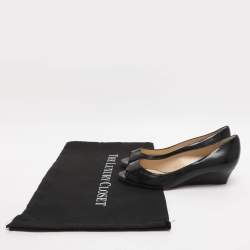 Pre Owned حذاء كعب عالي جيمي تشو جلد لامع أسود مقدمة مفتوحة مقاس 37