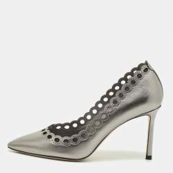 Pre Owned Jimmy Choo Size 36 Silver Leather Pumps