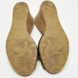 Pre Owned Jimmy Choo Size 40 Black Leather Platform Wedge Slide Sandals