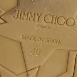 Pre Owned Jimmy Choo Size 40 Black Leather Platform Wedge Slide Sandals