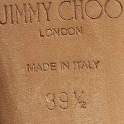 Pre Owned Jimmy Choo Cass Size 39.5 Beige/Transparent Canvas and PVC Pumps