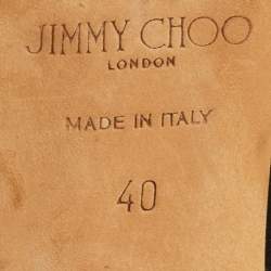 Pre Owned أحذية مول شامواه سوداء جيمي تشو مرصعة باللؤلؤ والكريستال مقدمة مدببة مقاس 40