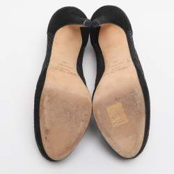 مملوكة مسبقًا Jimmy Choo Tesia Size 36 Black Mesh and Suede Platform Pumps