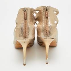 Pre Owned Jimmy Choo Size 39 Metallic Leather Strappy  Sandals