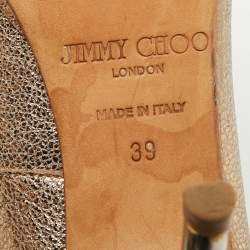 Pre Owned Jimmy Choo Size 39 Metallic Leather Strappy  Sandals