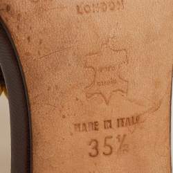 Pre Owned صندل جيمي تشو حبل أصفر/بني داكن منزلق مقاس 35.5