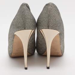 Pre Owned حذاء كعب عالى جيمى تشو لوركش بريدجيت لونين ميتالك مقاس 39.5