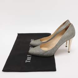 Pre Owned حذاء كعب عالى جيمى تشو لوركش بريدجيت لونين ميتالك مقاس 39.5