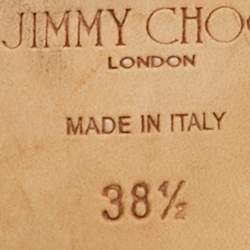 Pre Owned صندل جيمي تشو أنيس بمقاس 38.5 جلد لامع أسود