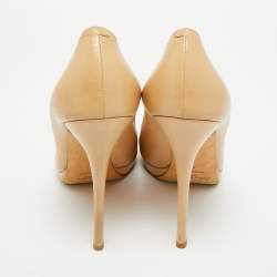 مملوكة مسبقًا Jimmy Choo Quiet Size 41 Beige Leather Peep Toe Pumps