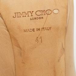 مملوكة مسبقًا Jimmy Choo Quiet Size 41 Beige Leather Peep Toe Pumps