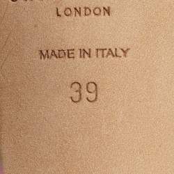 مملوكة مسبقًا صندل جيمي تشو آيزيا جلد برّاق وردي لامع بحزام للكاحل مقاس 38