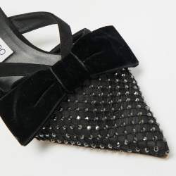 مملوكة مسبقًا صندل ميول جيمي تشو جلد أسود ماجي مقاس 38