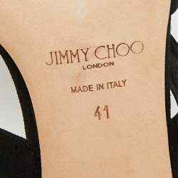 مملوكة مسبقًا صندل ميول جيمي تشو جلد أسود ماجي مقاس 38