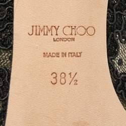 مملوكة مسبقًا Jimmy Choo Amika Size 38.5 Black Mesh and Lace Pumps