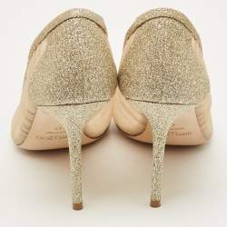 Pre Owned حذاء كعب عالي جيمي تشو لوف شامواه وردي مقدمة مدببة مقاس 39.5