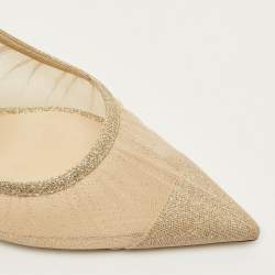 Pre Owned حذاء كعب عالي جيمي تشو لوف شامواه وردي مقدمة مدببة مقاس 39.5