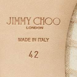 Pre Owned حذاء كعب عالي جيمي تشو لوف شامواه وردي مقدمة مدببة مقاس 39.5