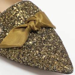 مملوكة مسبقًا Jimmy Choo Gabie Size 39 Gold Glitter Ballet Flats