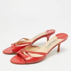 مملوكة مسبقًا Jimmy Choo Size 40 Red Patent Leather Slide Sandals