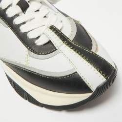 مملوكة مسبقًا Jimmy Choo Raine Size 37 Grey/Black Leather Low Top Sneakers