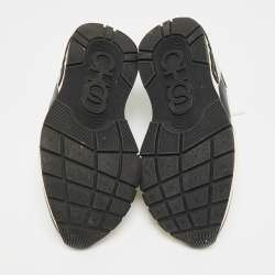 مملوكة مسبقًا Jimmy Choo Raine Size 37 Grey/Black Leather Low Top Sneakers