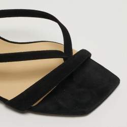 Pre Owned Jimmy Choo Maelie Size 38.5 Black Suede Slide Sandals