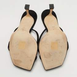 Pre Owned Jimmy Choo Maelie Size 38.5 Black Suede Slide Sandals