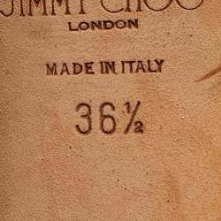 Pre Owned Jimmy Choo Size 36.5 Metallic Glitter Slingback Platform Pumps