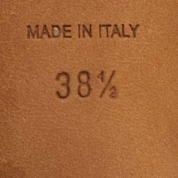 مملوكة مسبقًا صندل جيمي تشو فضي معدني قماش شبكي وجلد مزين بالكريستال سير كاحل مقاس 38