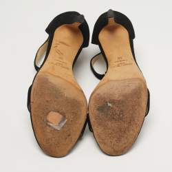 م ملوكة مسبقًا صندل جيمي تشو شرابة هامش سويدي أسود مقاس 35