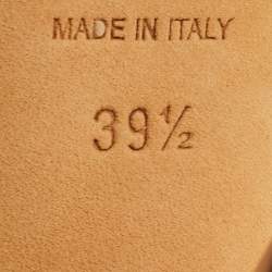 Pre Owned حذاء كعب عالي جي مي تشو "ميكي" جلد ولامع بيج رباط الكاحل مقاس 39.5