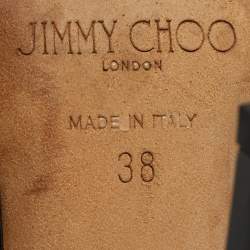 Pre Owned Jimmy Choo Paxton Size 38 Black Patent Leather Cross Strap Sandals