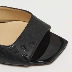 مملوكة مسبقًا Jimmy Choo Zania Size 37 Black Leather Slide Sandals