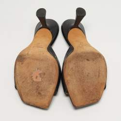 مملوكة مسبقًا Jimmy Choo Zania Size 37 Black Leather Slide Sandals