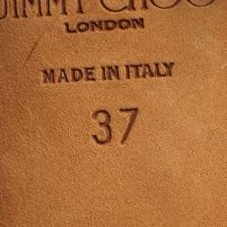 مملوكة مسبقًا Jimmy Choo Zania Size 37 Black Leather Slide Sandals