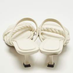 مملوكة مسبقًا Jimmy Choo Maelie Size 39.5 White Leather Slide Sandals