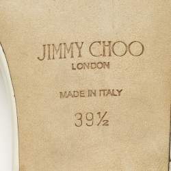 مملوكة مسبقًا Jimmy Choo Maelie Size 39.5 White Leather Slide Sandals